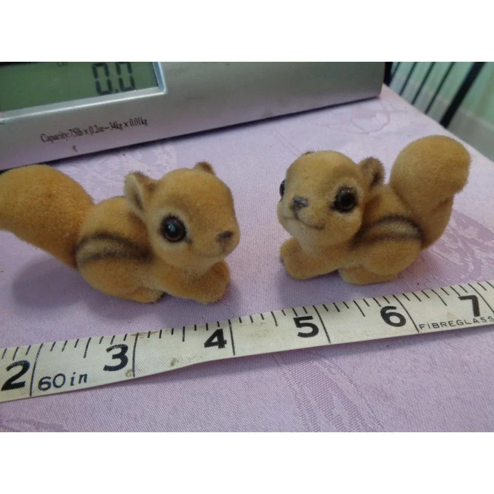 Josef Originals Flocked Chipmunks Set of 2 *